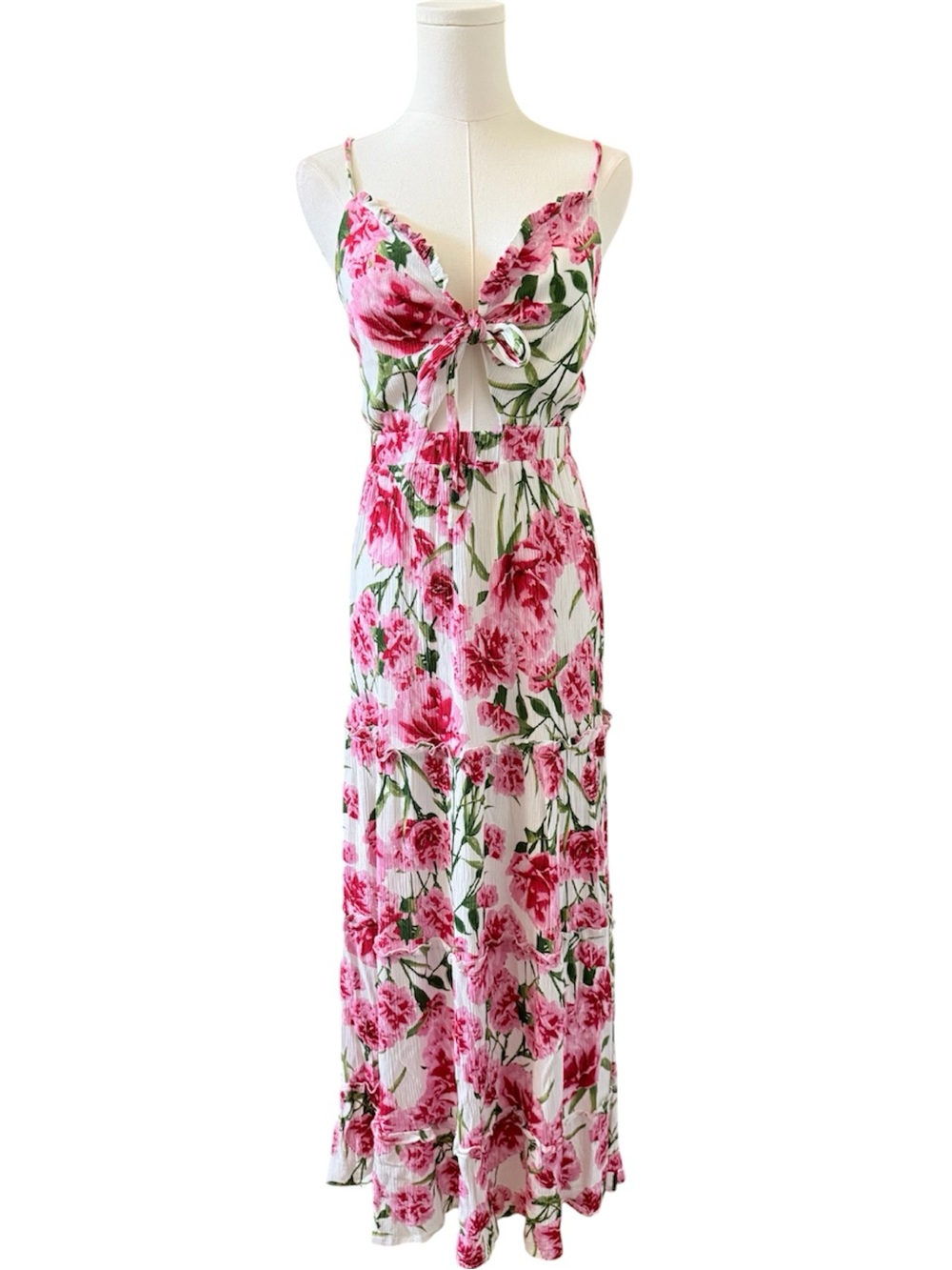 Justify Pink Floral Tie-Front Maxi Dress